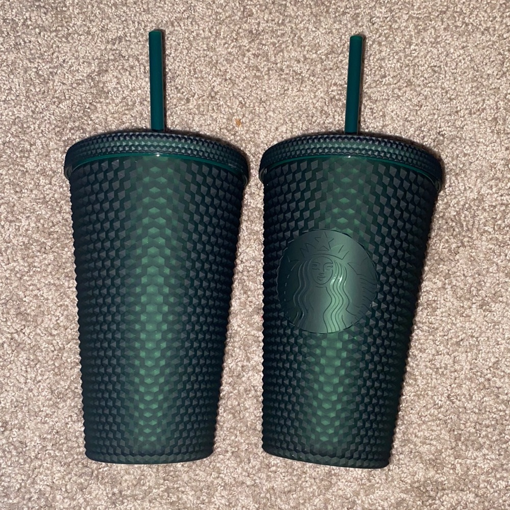 2022 Starbucks Winter Matte Dark Green Studded Tumbler 16oz